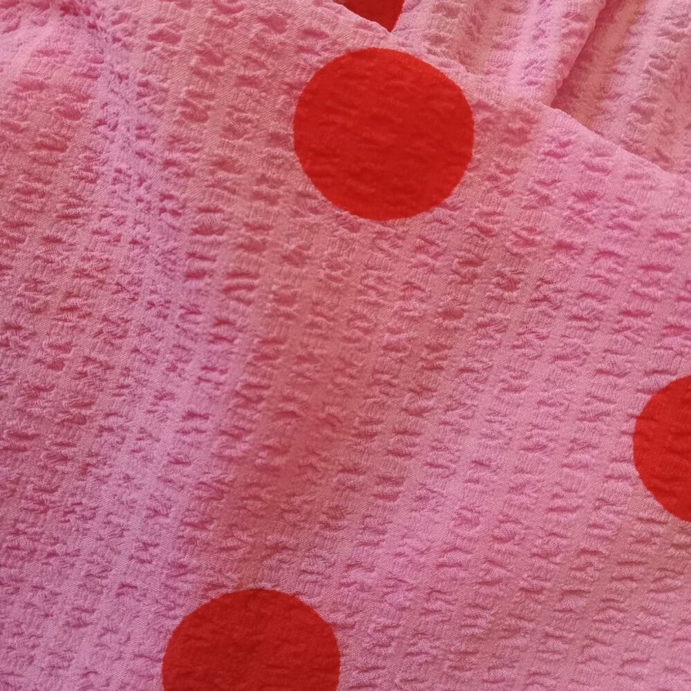 Scoop Pink and Red Polka Dot Off the Shoulder Plus Size Maxi Dress Women's XXL - Picture 12 of 12